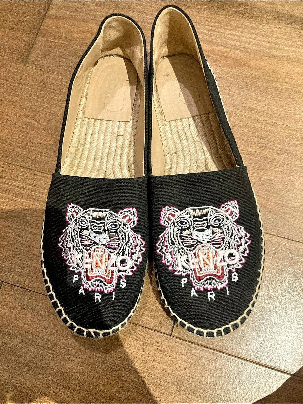Kenzo Tiger Canvas Espadrilles Black & Pink
